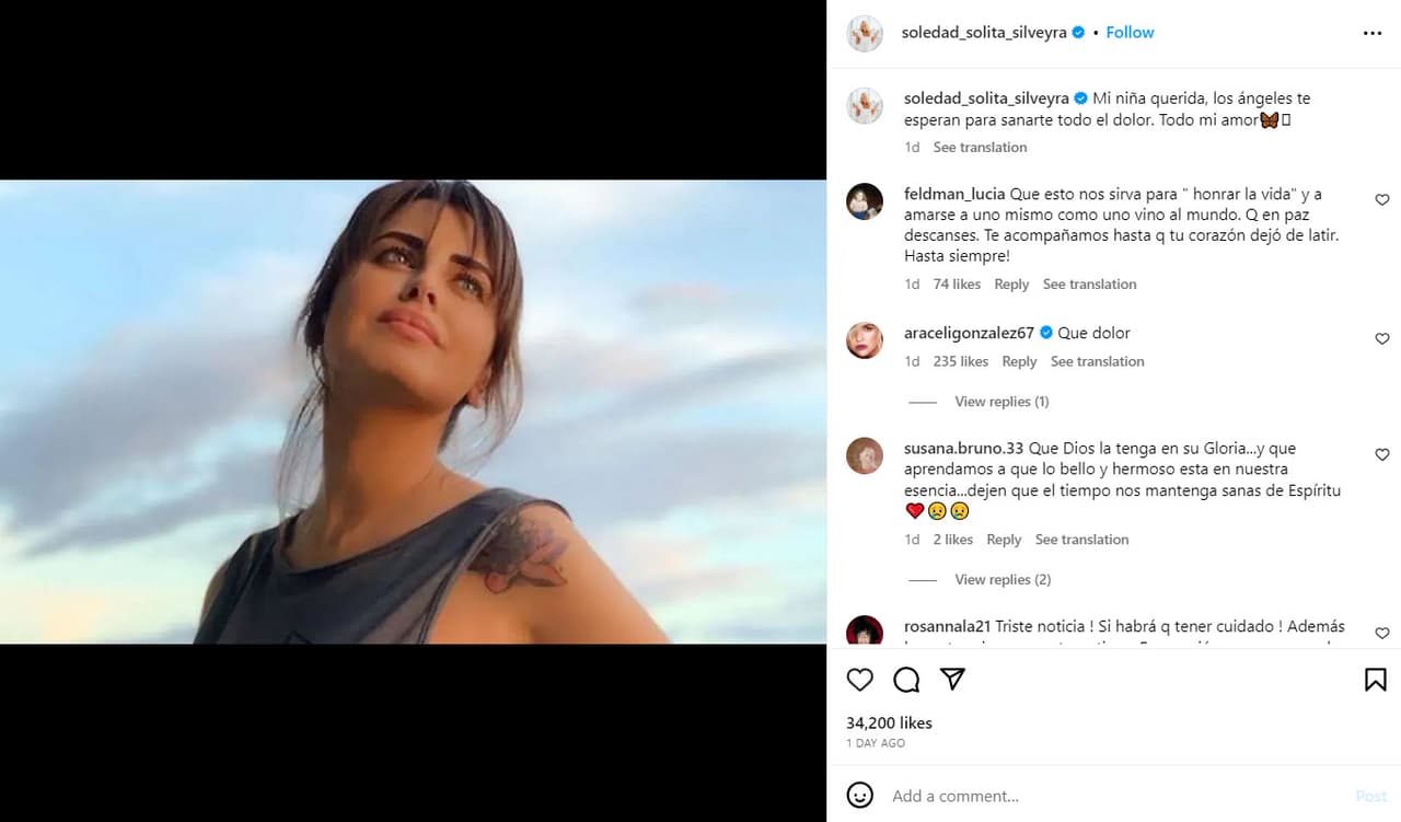 Soledad Silveyra se despide de Silvina Luna.