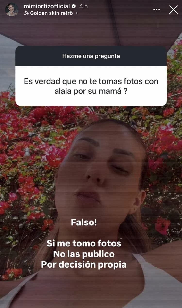 Mimi Ortiz responde si no publica fotos con Alaïa por Adamari López.