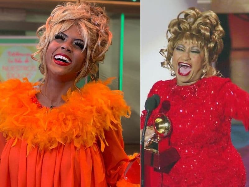 Francisca Lachapel tuvo el honor de interpretar a Celia Cruz. Gracias al carisma y alegría de la conductora dominicana le resultó más fácil la imitación.