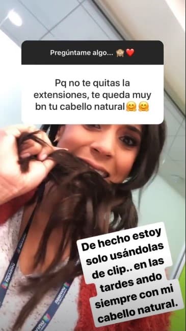 Las fans también quisieron conocer los secretos de belleza de Francisca. La conductora decidió descansar su melena natural de las extensiones desde hace unas semanas, pero de vez en cuando utiliza unas temporales que se quitan y se ponen fácilmente.
