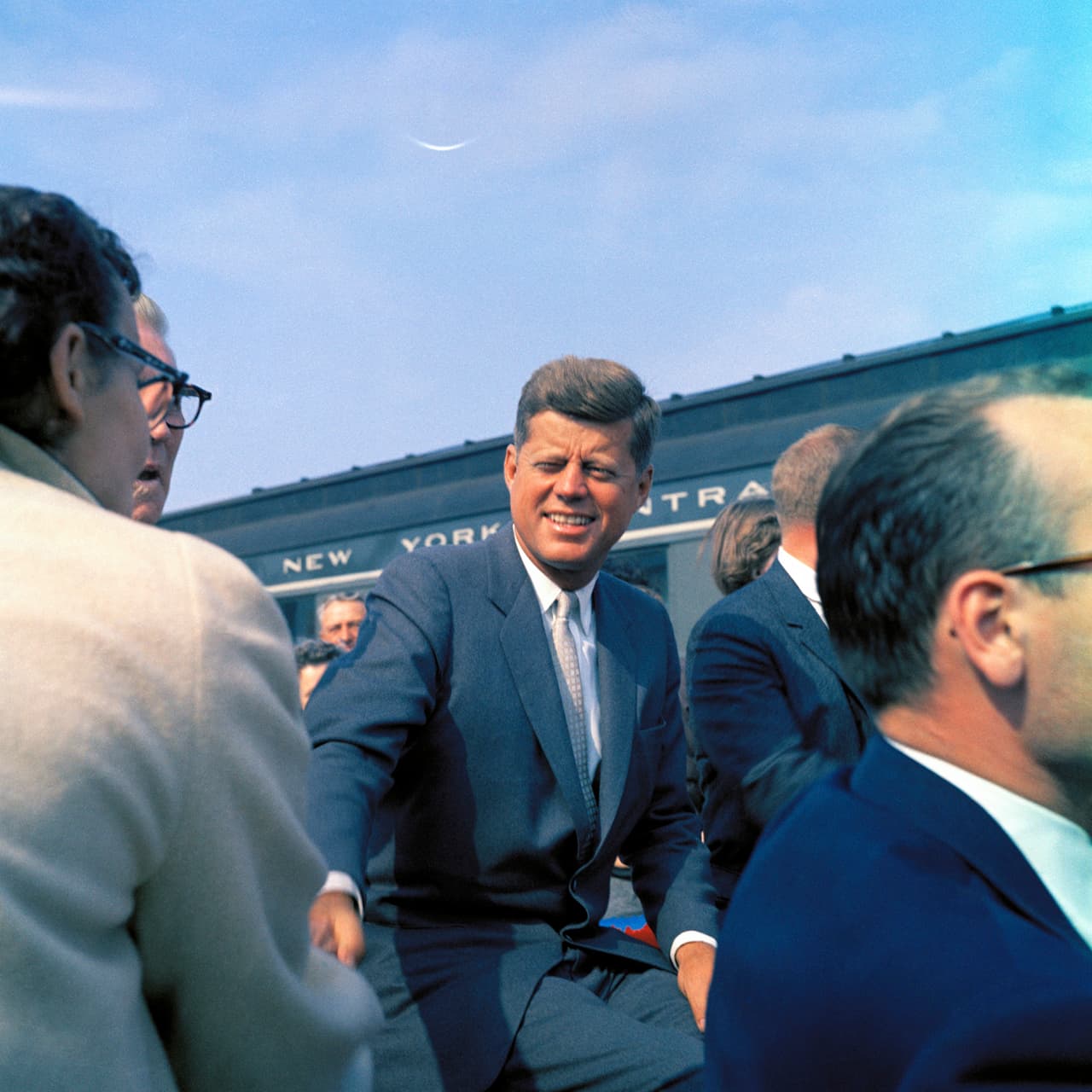 John F. Kennedy haciendo campaña en 1960.