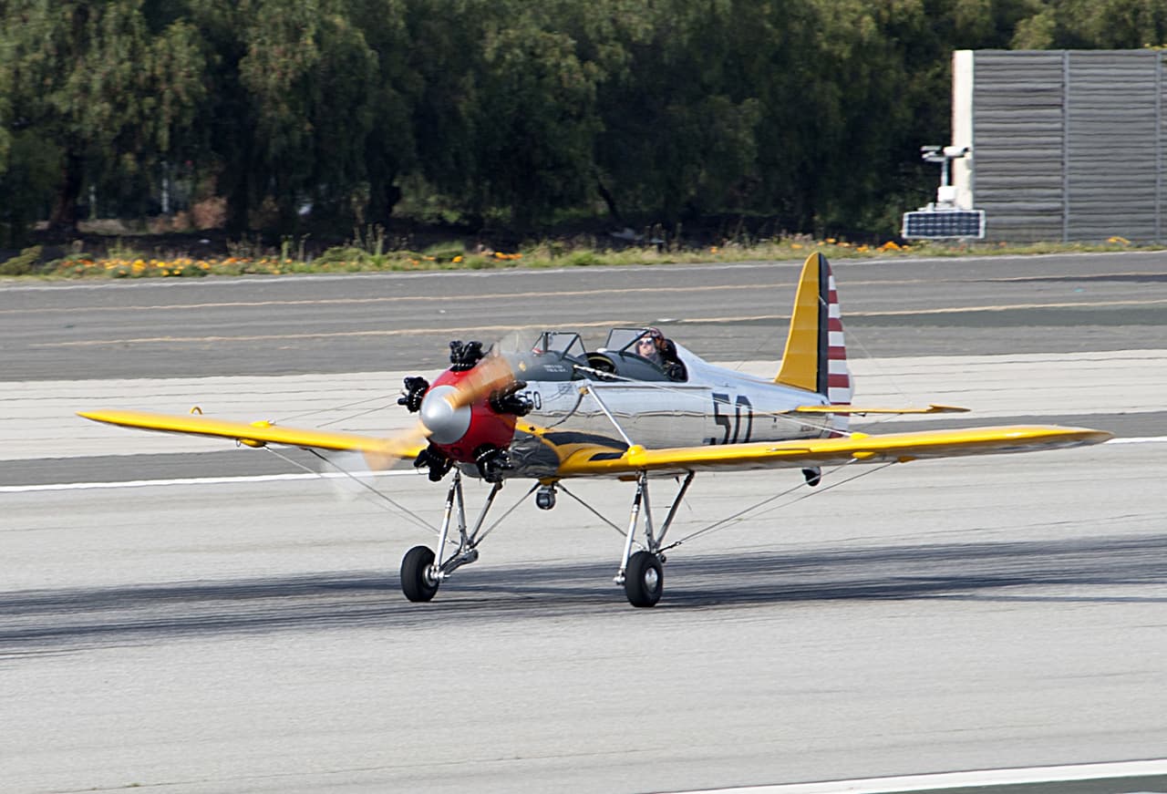 Este avión formó parte de los entrenamientos militares durante la segunda guerra mundial.
