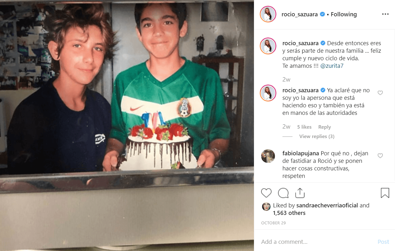 Rocío Sánchez Azuara ha dejado ver que desde hace años lleva buena relación con la familia Zurita - Bach.