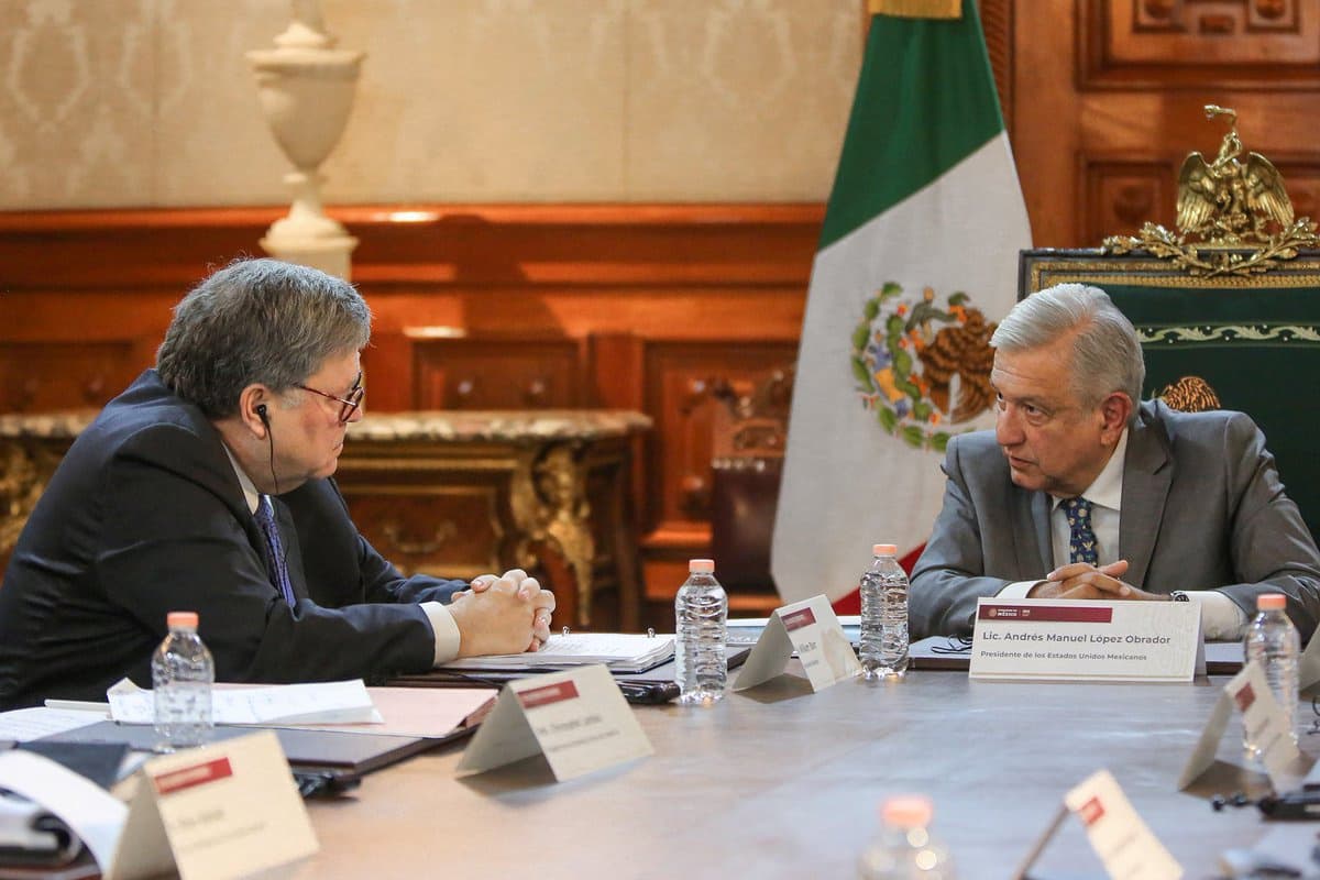 AMLO reitera al fiscal general Barr: "Sin intervencionismo" y con "cooperación" podremos trabajar con EEUU