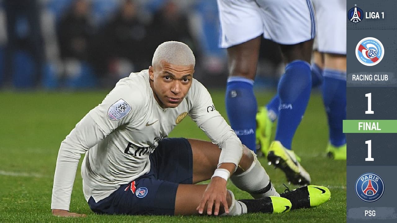 Mbappé no pudo contra el Estrasburgo.