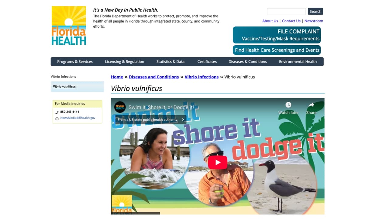 Hasta el 21 de julio de 2025 se han presentado once casos de personas afectadas por esta bacteria en Florida, según el Departamento de Salud de Florida.