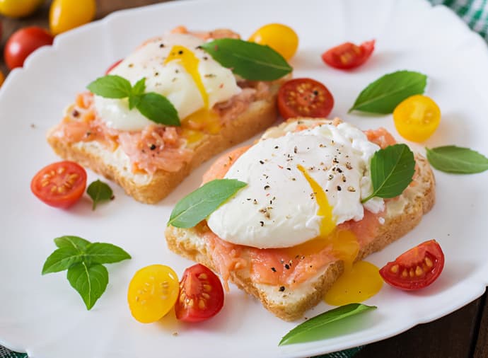 Tostada de salmón ahumado con huevo | Reto 28