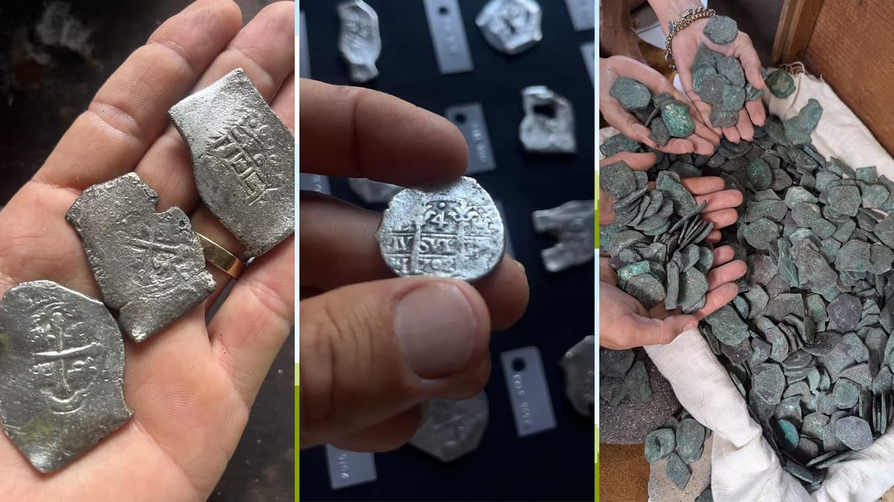 El "extraordinario" hallazgo de unas 1,000 monedas de plata y oro  en el sitio del naufragio de la ‘Flota de Indias de 1715’ en Florida