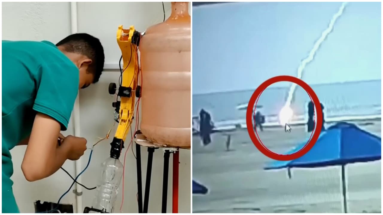 El hispano que inventa robots y el momento en que un rayo mata a una mujer: los videos más vistos de la semana