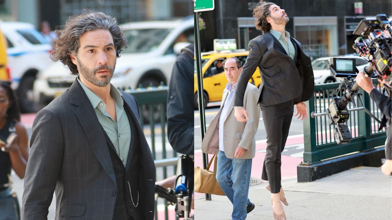Tahar Rahim en el set de ‘Madame Web’.