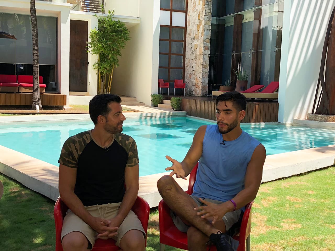 El lugar tenía una piscina donde aprovecharon para relajarse.