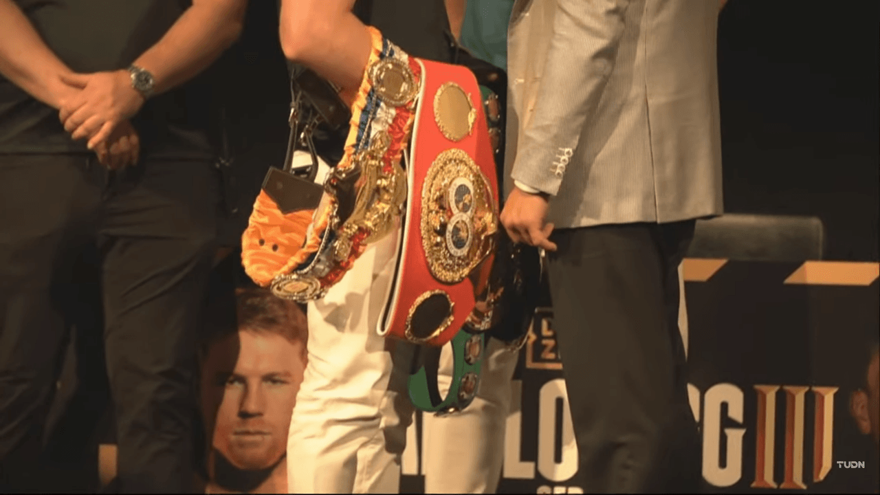 Conferencia de prensa de la trilogía entre el mexicano Saúl 'Canelo' Álvarez y el kazajo Gennady Golovkin 'GGG' en Los Angeles.