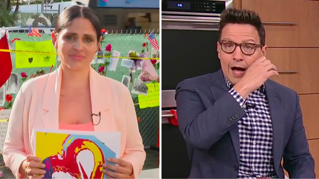 Entre lágrimas, Astrid y Raúl prometen entregar a J Balvin el dibujo de un joven artista que murió en Surfside