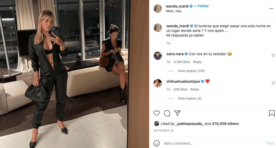 Wanda Nara en Milán