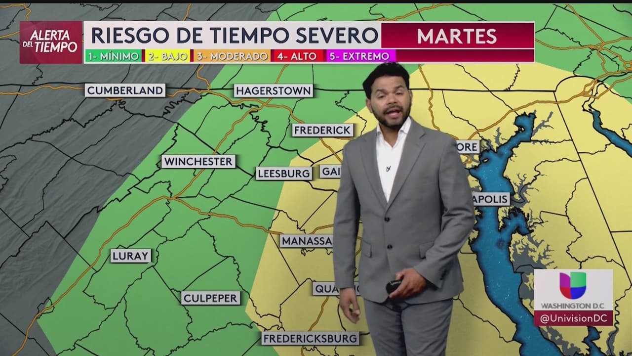 Tormentas y ráfagas fuertes de viento: riesgo de tiempo severo para este martes en el DMV