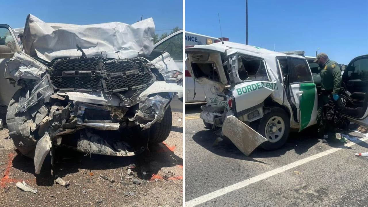 Conductor rechaza detenerse en punto de revisión de la Patrulla Fronteriza y choca patrulla; hay un agente herido