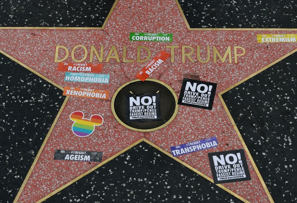 La estrella de la fama de Donald Trump en Hollywood vuelve a ser vandalizada