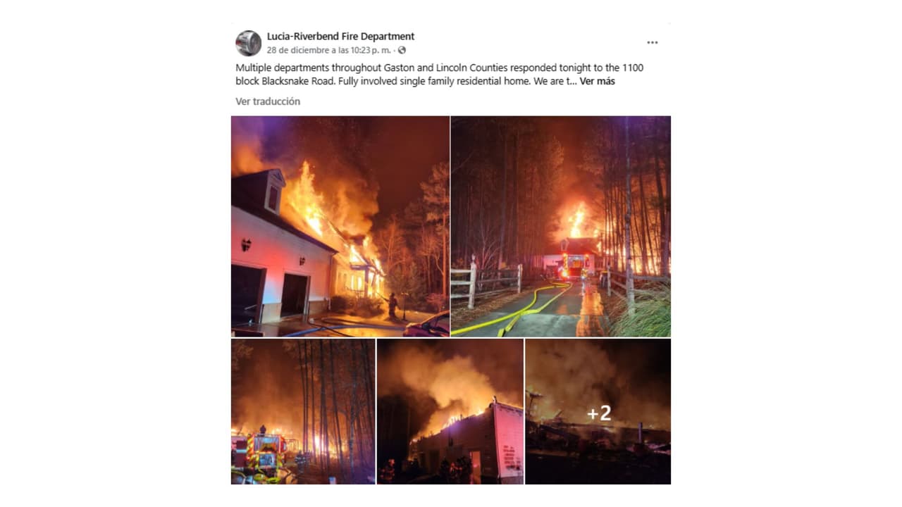 Las imágenes del incendio en el que murió el padre de Denny Hamlin.