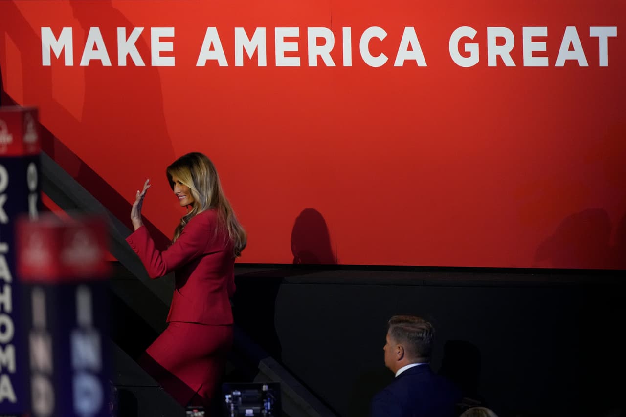 Melania Trump en la Convención Nacional Republicana este 18 de julio del 2024.
