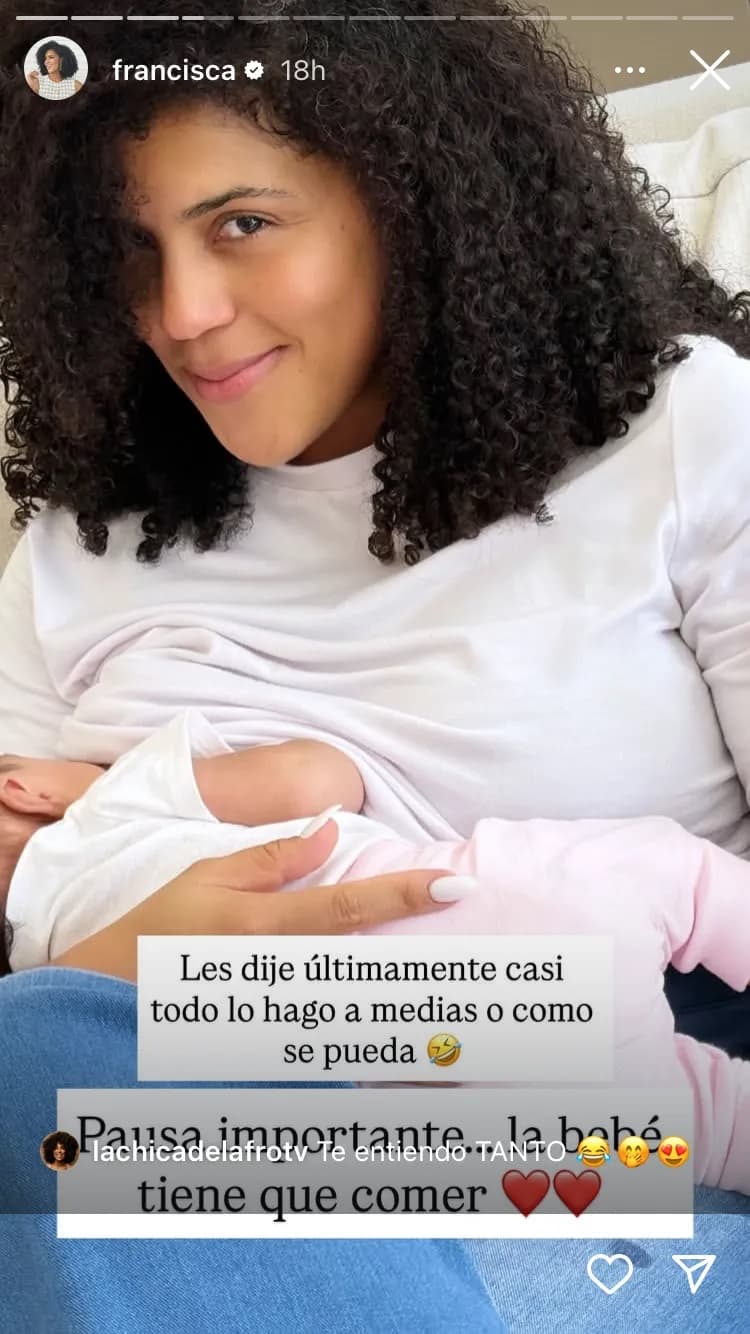 Francisca se mostró amamantando a Raffaella.