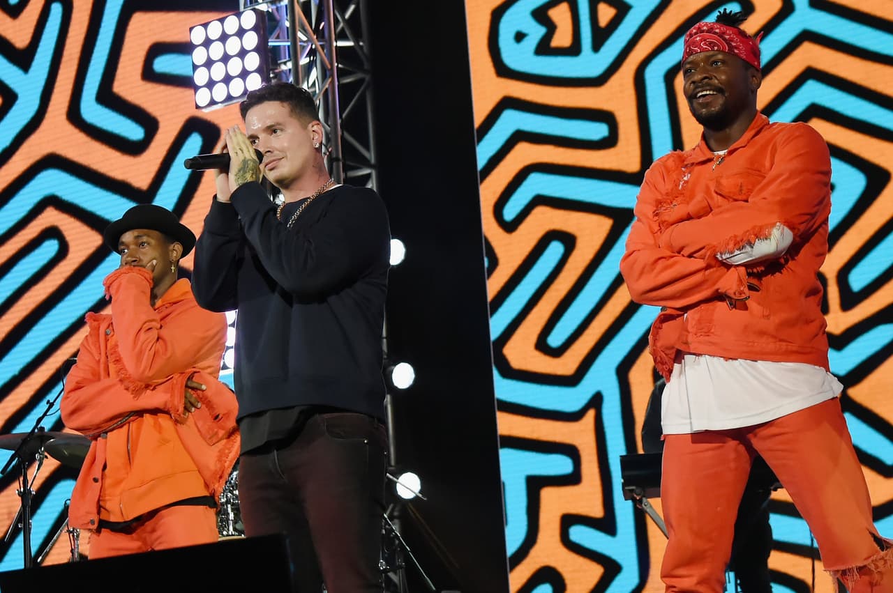 MIAMI, FL - OCTOBER 14: In this handout photo provided by One Voice: Somos Live!, J Balvin performs onstage at One Voice: Somos Live! A Concert For Disaster Relief at Marlins Park on October 14, 2017 in Miami, Florida. (Photo by Rick Diamond/One Voice: Somos Live!/Getty Images)