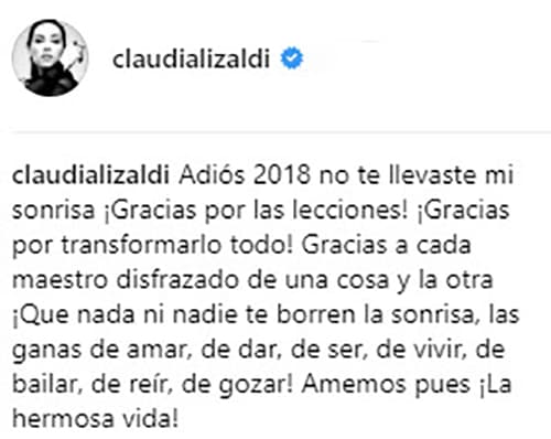 En el texto habla de las duras lecciones que le dejó el año y de cómo logró salir adelante.