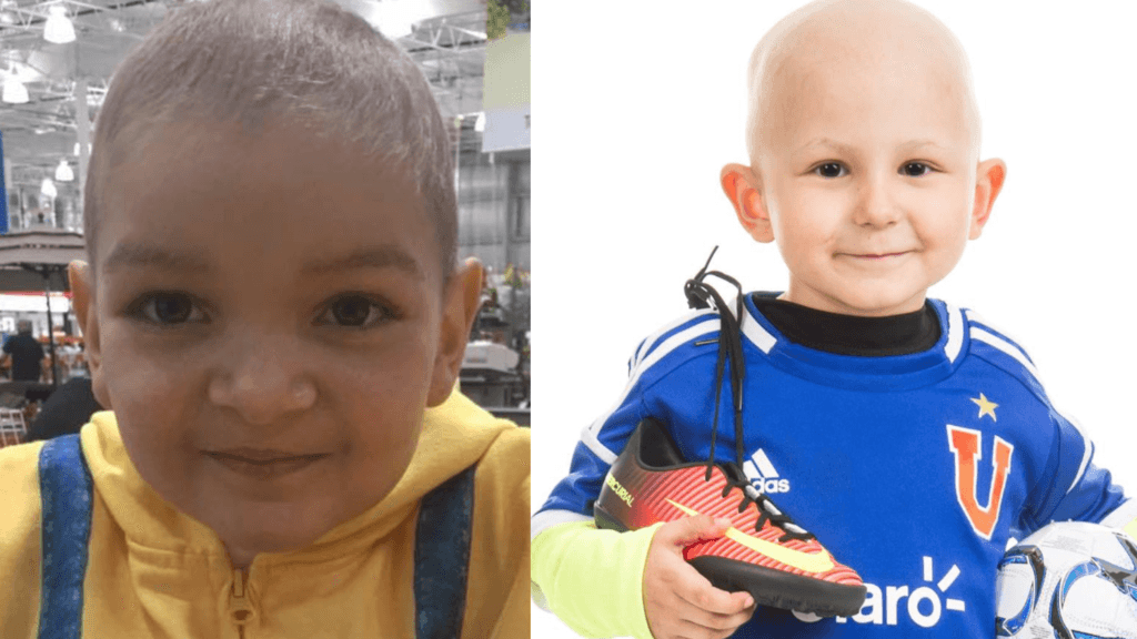 Lucas, el de la izquierda, murió víctima del cáncer en 2016. Lucas, el de la derecha, lucha contra la enfermedad con éxito y respondió bien a tratamientos.