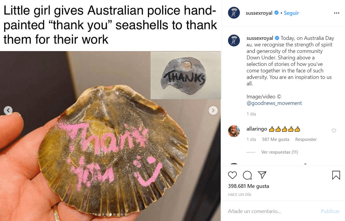 En estos meses, los duques de Sussex suman 187 publicaciones y solamente siguen una cuenta, 
<b><a href="https://www.instagram.com/goodnews_movement/" target="_blank">Good News Movement</a>, </b>que es precisamente la creadora del contenido del post más reciente realizado por el príncipe Harry y su esposa.