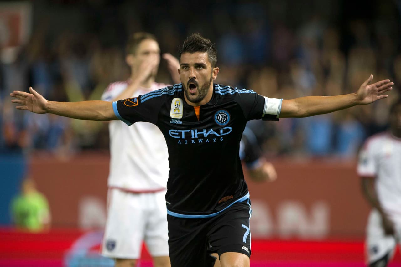 David Villa celebra el triunfo de NYCFC
