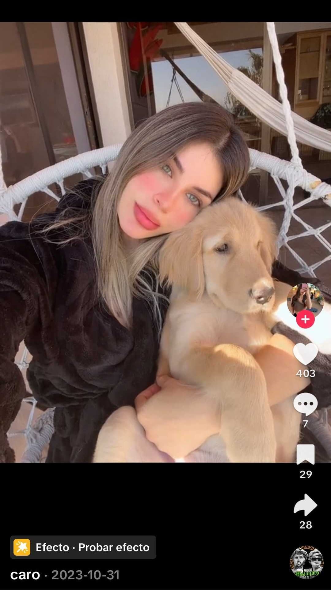 Carolina Flores compartía contenido de su perro Luca.