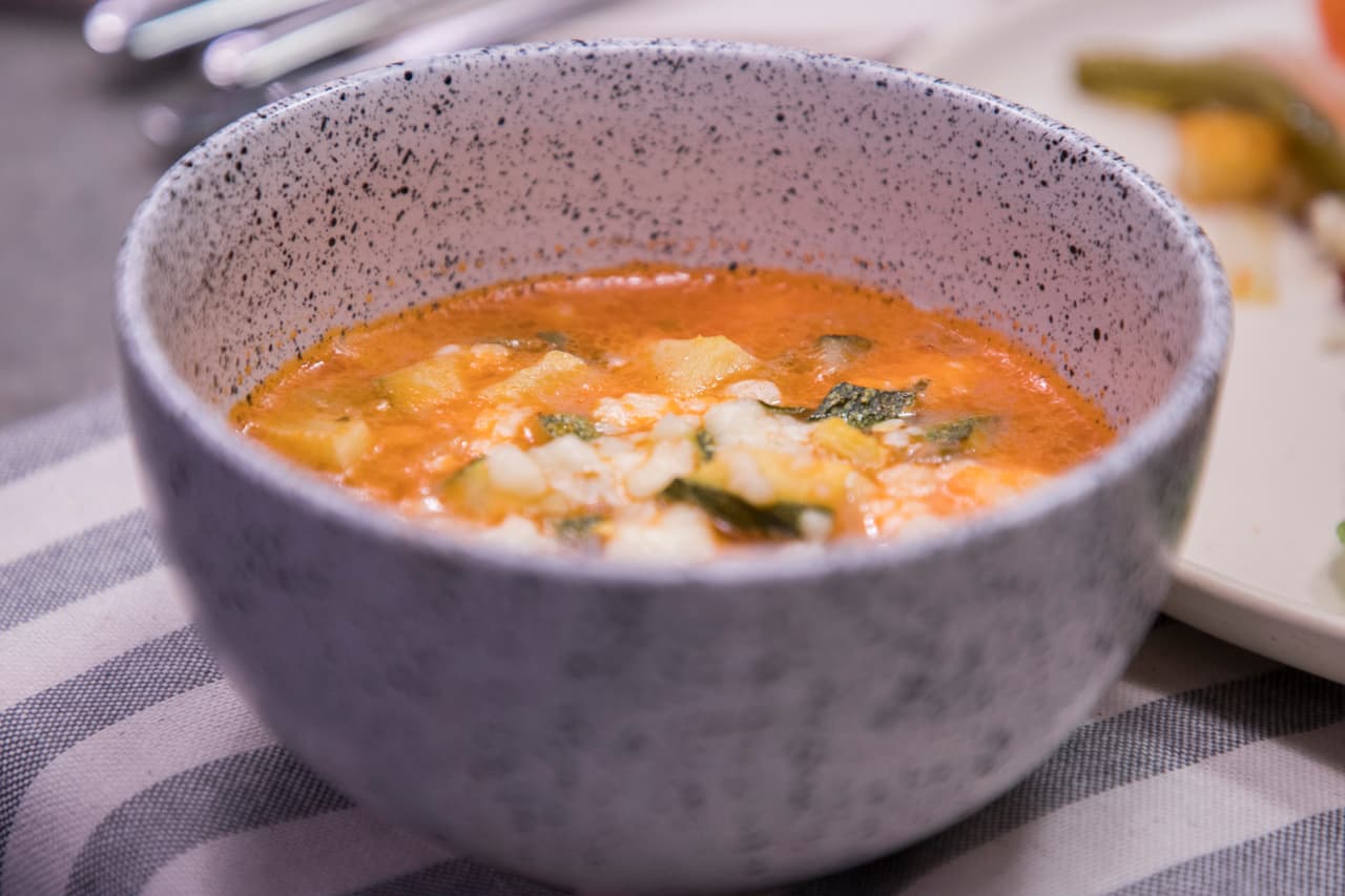 Prepararon sopa de calabaza.