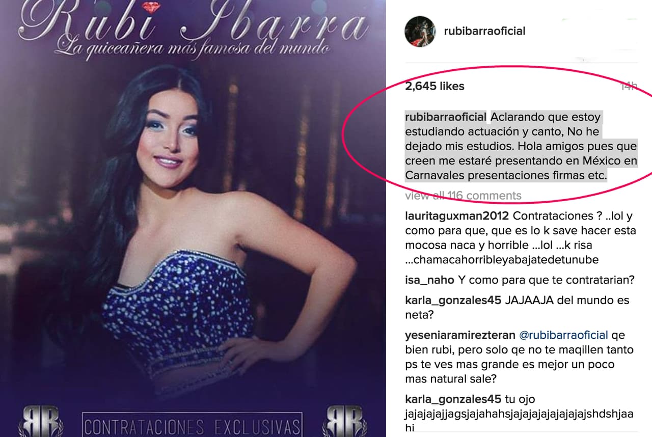 La quinceañera Rubí vuelve a generar risas, al ofrecer sus servicios como "famosa"