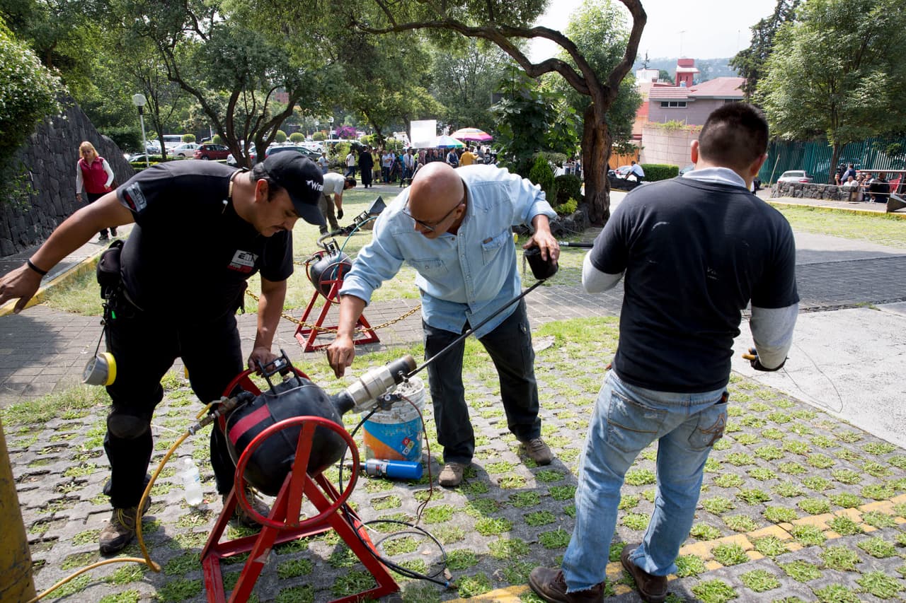 Con esta máquina provocaron el fuego, simulando la explosión.