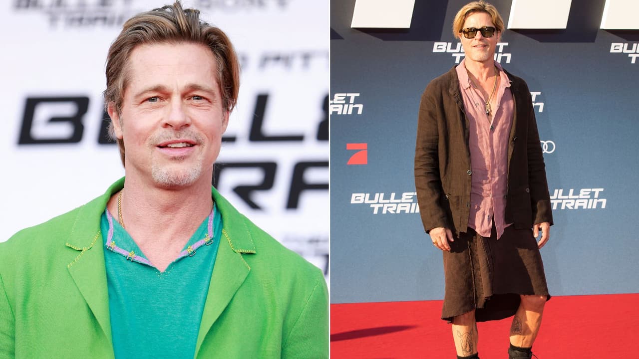 Brad Pitt abordó la controversia sobre haber usado falda en la alfombra roja de 'Bullet train'