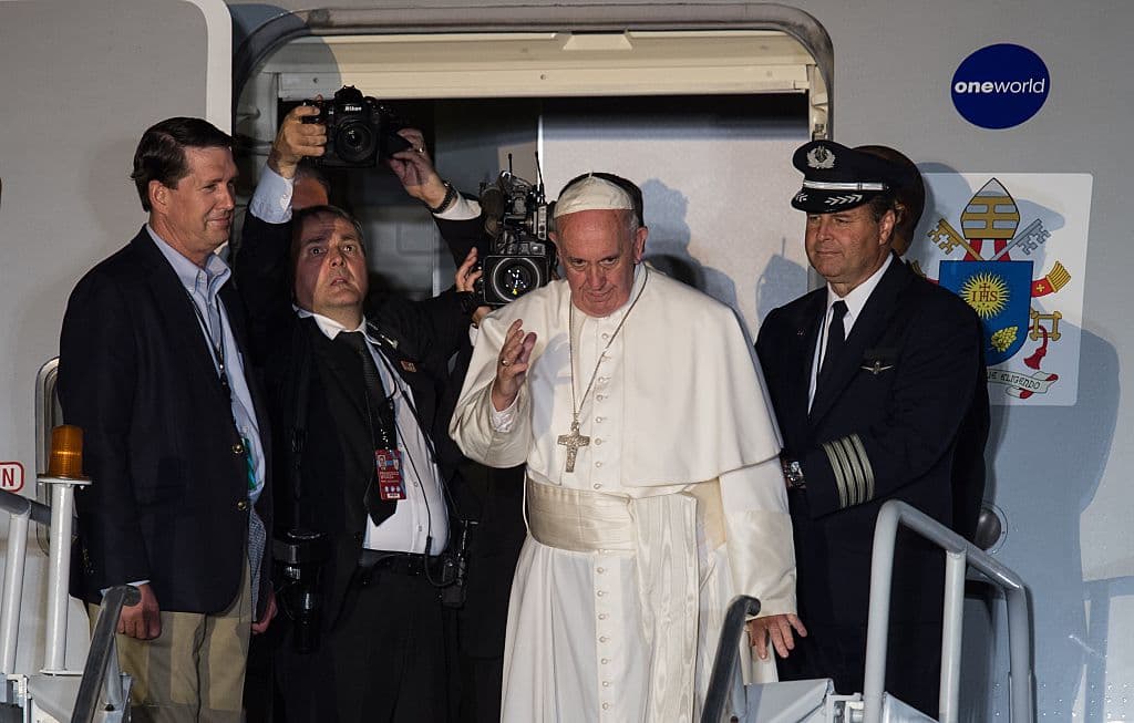 El Papa Francisco llegó a Atlantic Aviation el 26 de septiembre para iniciar su visita apostólica a Filadelfia.