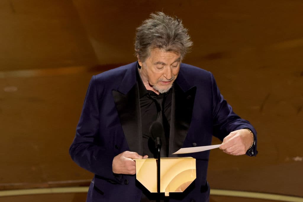 HOLLYWOOD, CALIFORNIA - MARCH 10: Al Pacino speaks onstage during the 96th Annual Academy Awards at Dolby Theatre on March 10, 2024 in Hollywood, California. (Photo by Kevin Winter/Getty Images)