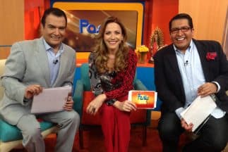 Alex Kaffie, Laura Luz y Ricardo Escobar, los presentadores de Pasillo TV.