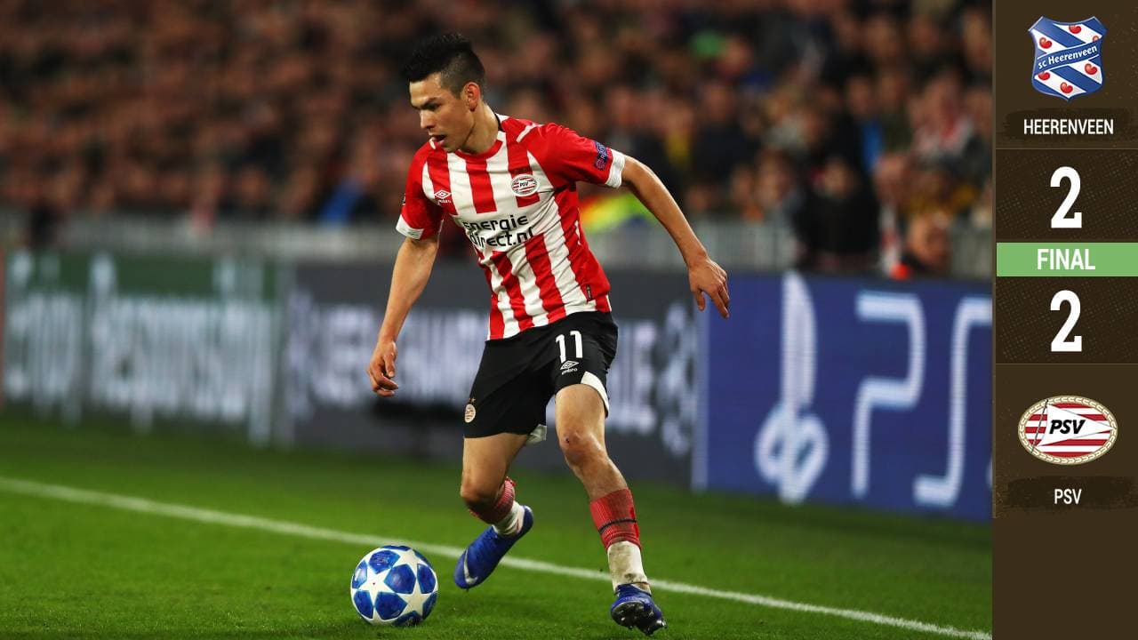¡Volvió!: Hirving Lozano cumplió 50 juegos con el PSV pero no lograron vencer al Heerenveen