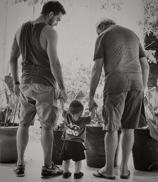 En esta fotografía podemos ver a tres generaciones de la familia d'Ornellas: padre, hijo y nieto.