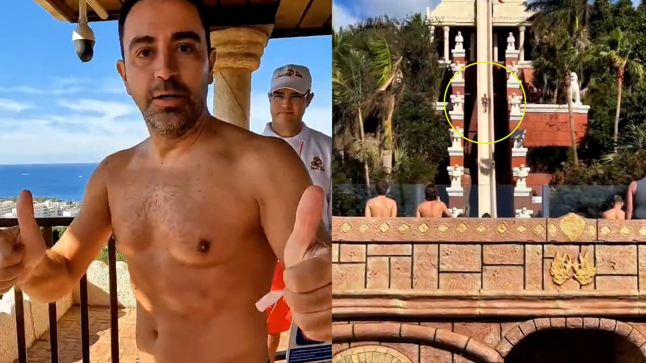 Xavi como nunca antes: ¡Se lanza desde un tobogán de 28 metros!