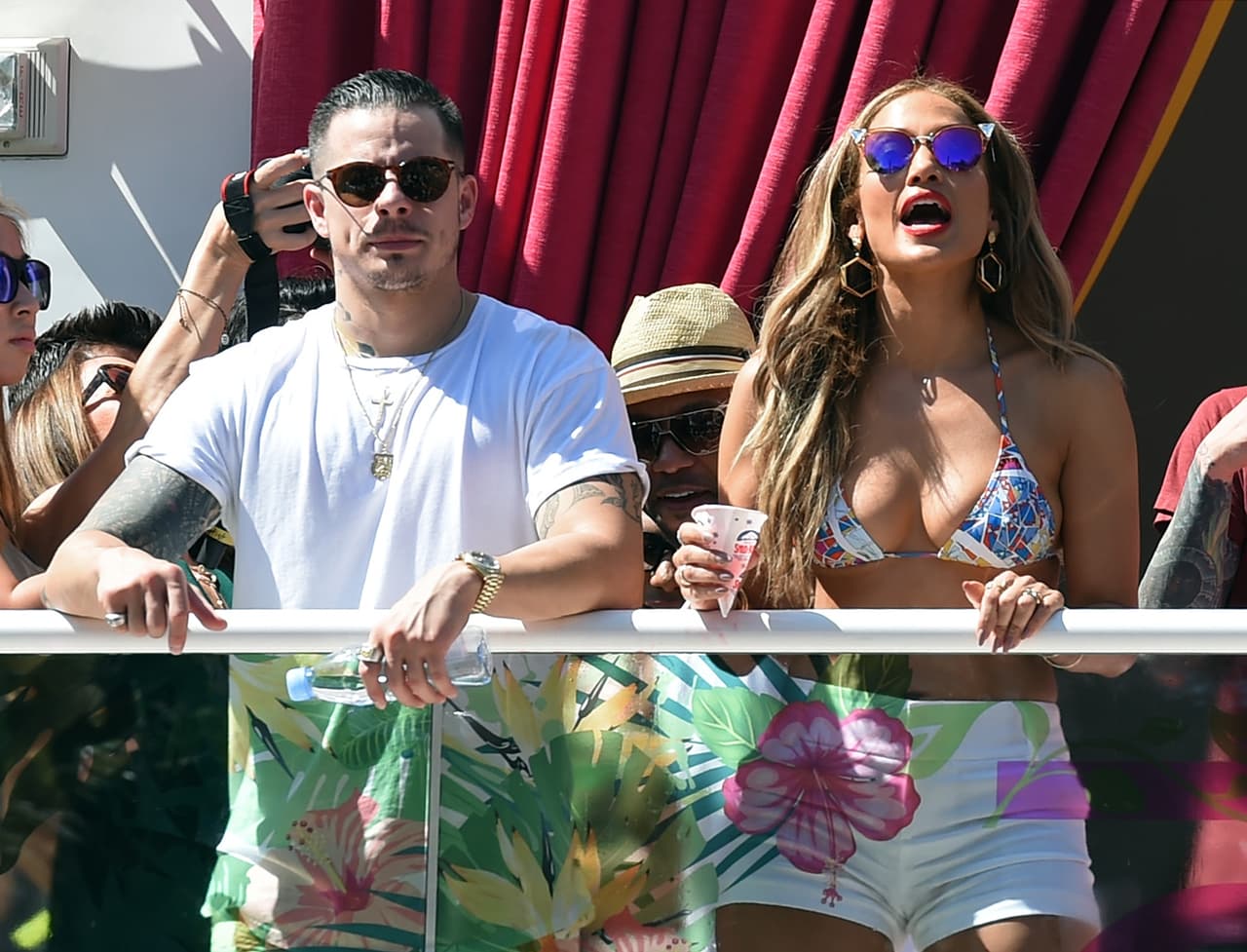 Casper Smart y Jennifer Lopez antes de acabar su relación.