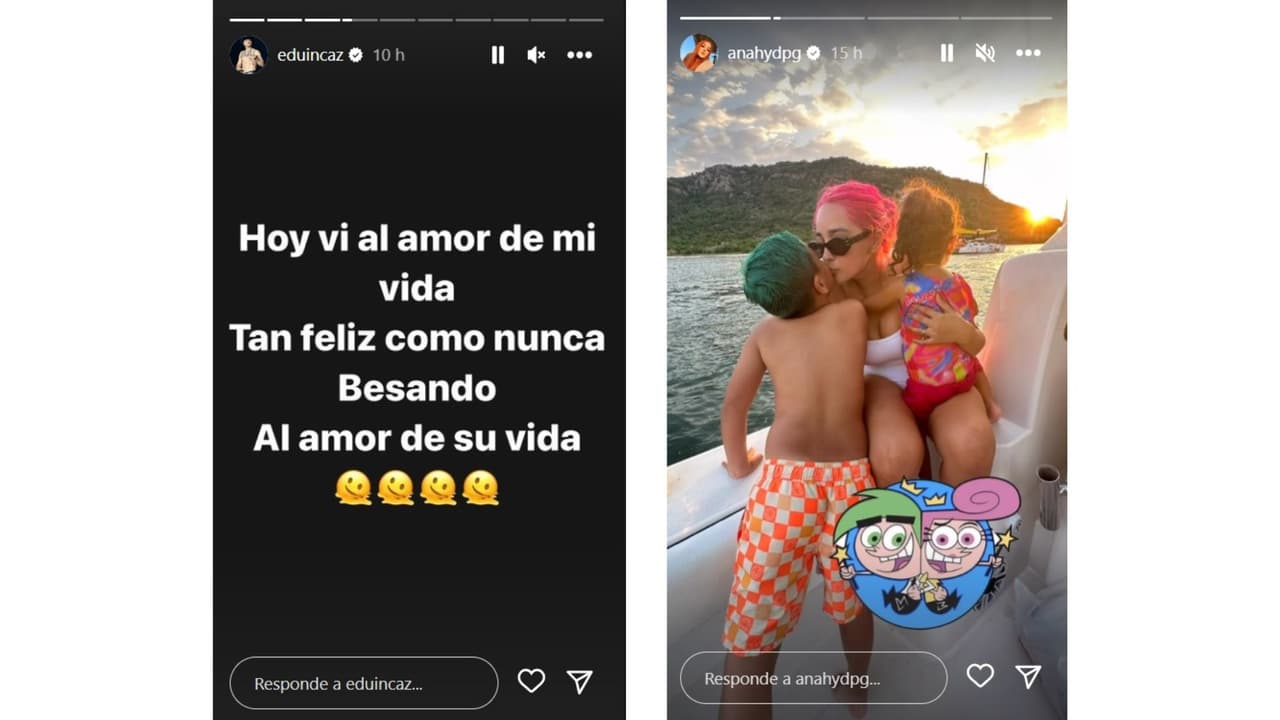 Eduin Caz y Daisy Anahy realizaron estas publicaciones en sus historias de Instagram.