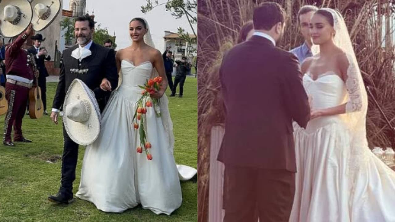 El día de la ceremonia, ella usó este diseño que fue "creación única" para Alejandra Capetillo.