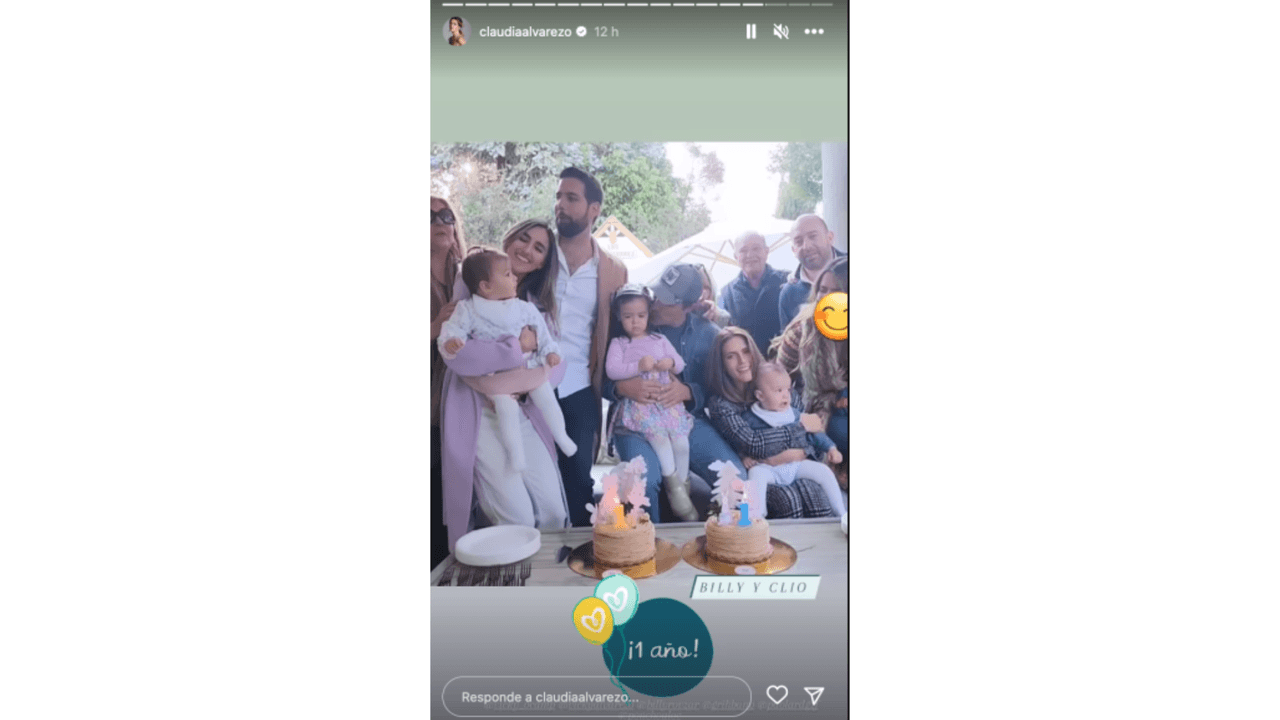 Claudia Álvarez festejó el cumpleaños 1 de los mellizos que tuvo con Billy Rovzar