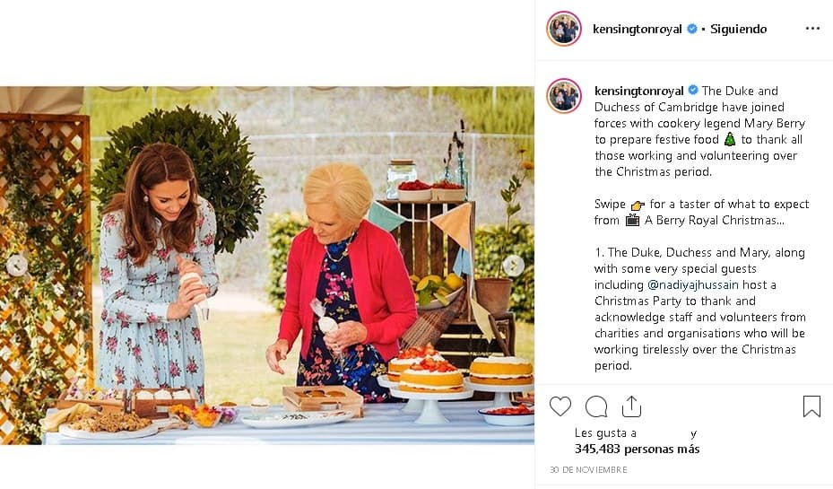 La esposa del 
<b><a href="https://www.univision.com/entretenimiento/el-principe-william-habla-sobre-como-le-afecto-la-muerte-de-la-princesa-diana" target="_blank">hijo mayor de Lady Diana</a></b> comentó que sigue las recetas de Berry para hacer pizza, algo que los niños "amaron".