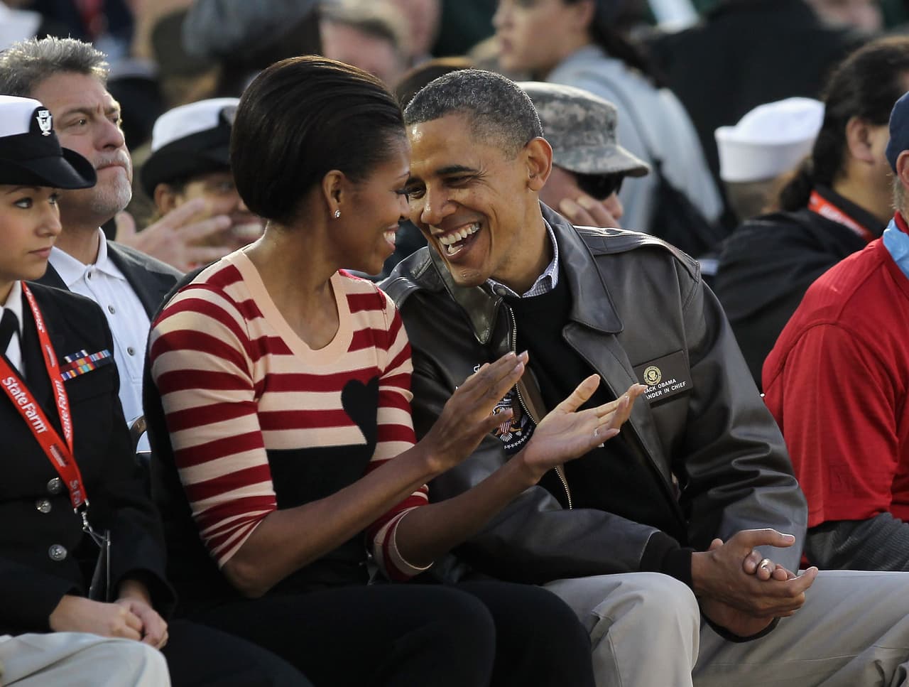 Desde estrellas de cine hasta Primeras Damas: cualquiera puede llevar sus famosos jerseys. En 2011, Michelle Obama eligió este diseño de Sonia Rykiel para asistir a un evento.