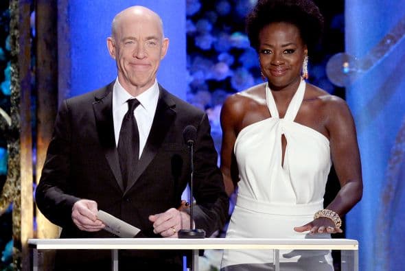 J.K. Simmons y Viola Davis, quienes triunfarían en sus categorías esta noche.