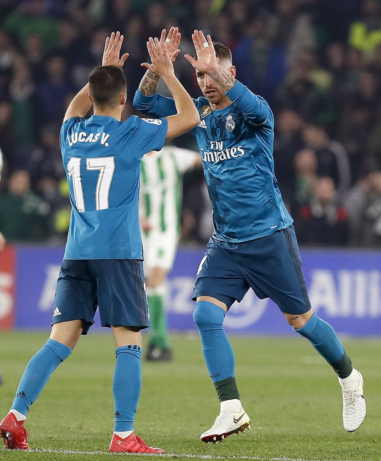 En la segunda mitad, tan solo haber comenzado, Sergio Ramos empató el marcador.