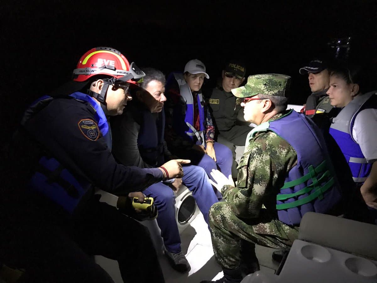El presidente de Colombia, Juan Manuel Santos, se desplazó a la zona.