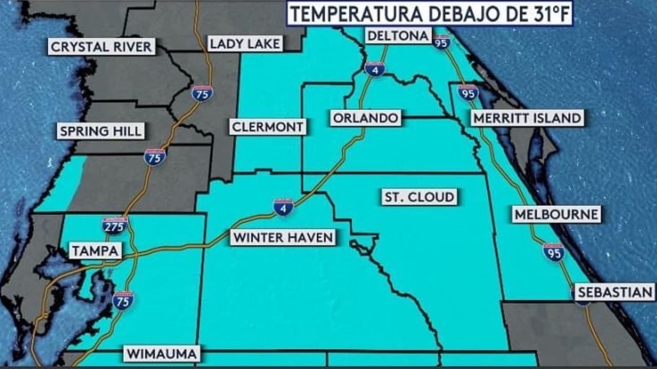 Emiten vigilancia por helada en casi toda Florida Central